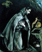 El Greco St Francis in Prayer before the Crucifix or Saint Francis Kneeling in Meditation oil painting artist